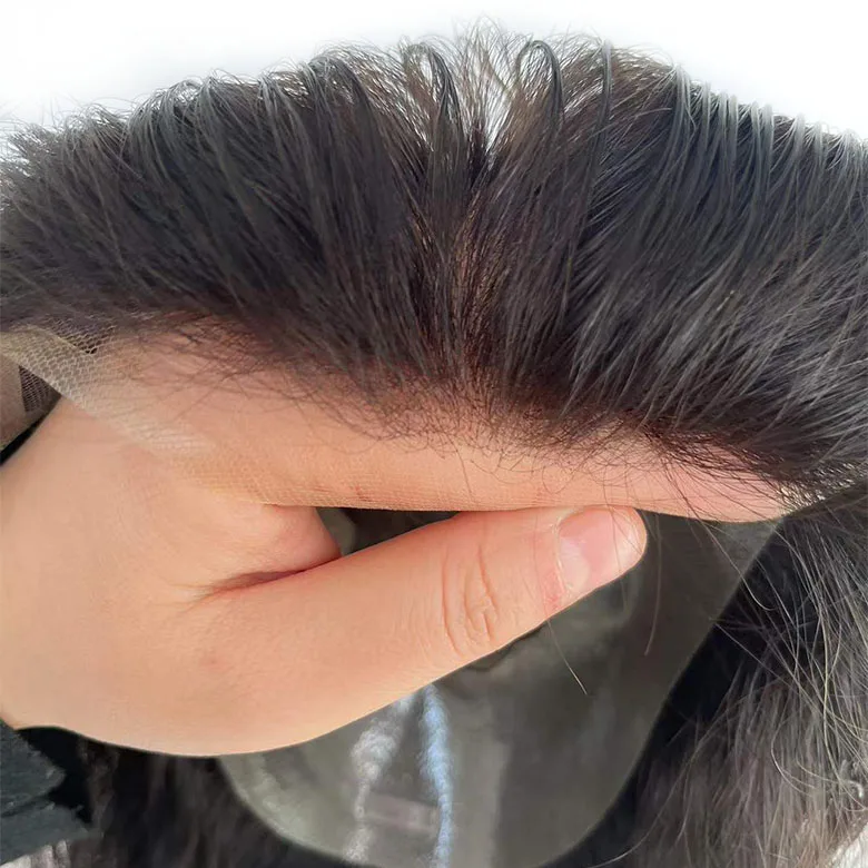 Wholesale toupee multiply style and color straight Men Wig Hairpiece in stock 100% Remy Human Hair Q6 replacement men toupee