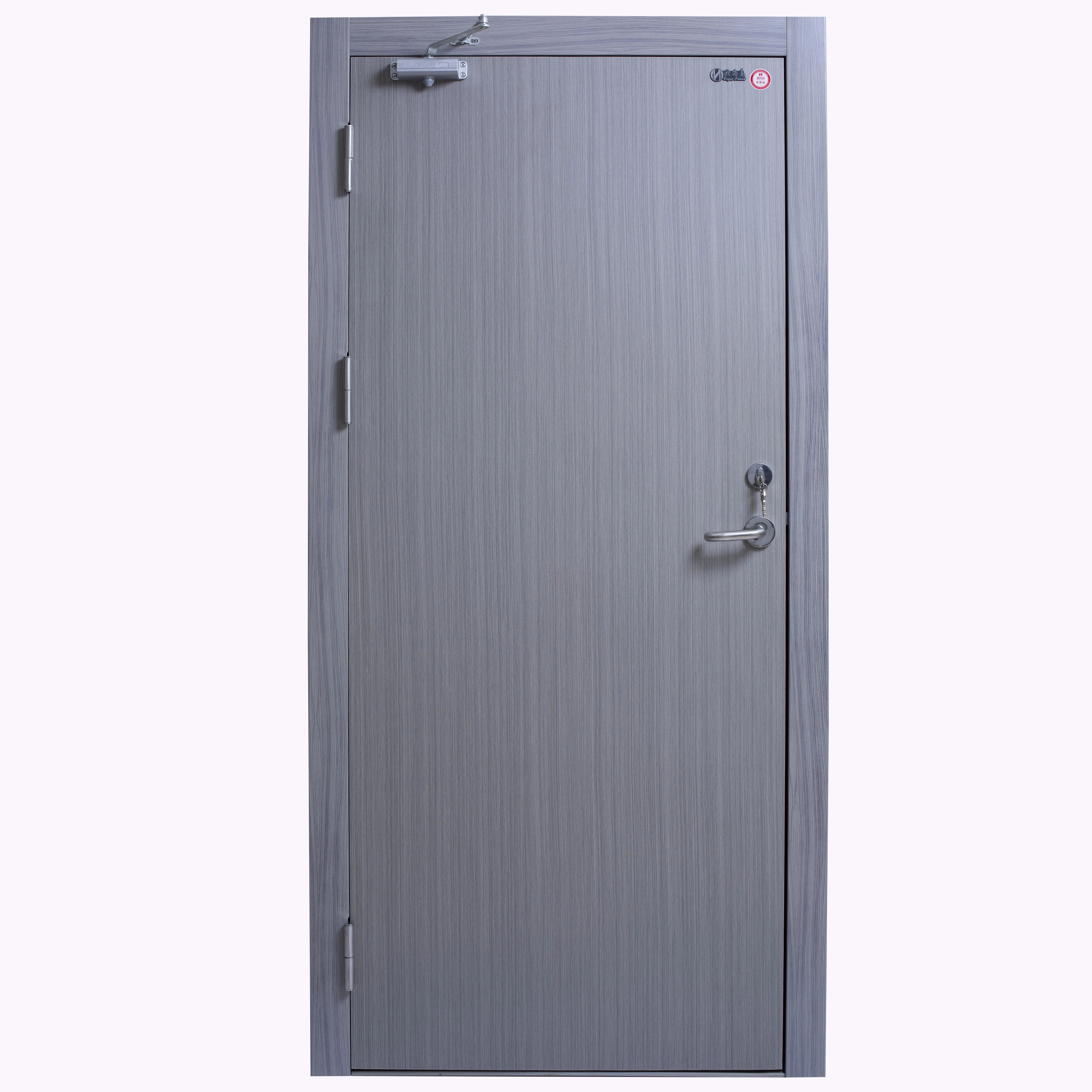 CE, CCC 90 Minutes Single Leaf Steel Frame Wood One Year Warranty 960*2050mm Interior Door Swing Graphic Design Modern Polymer