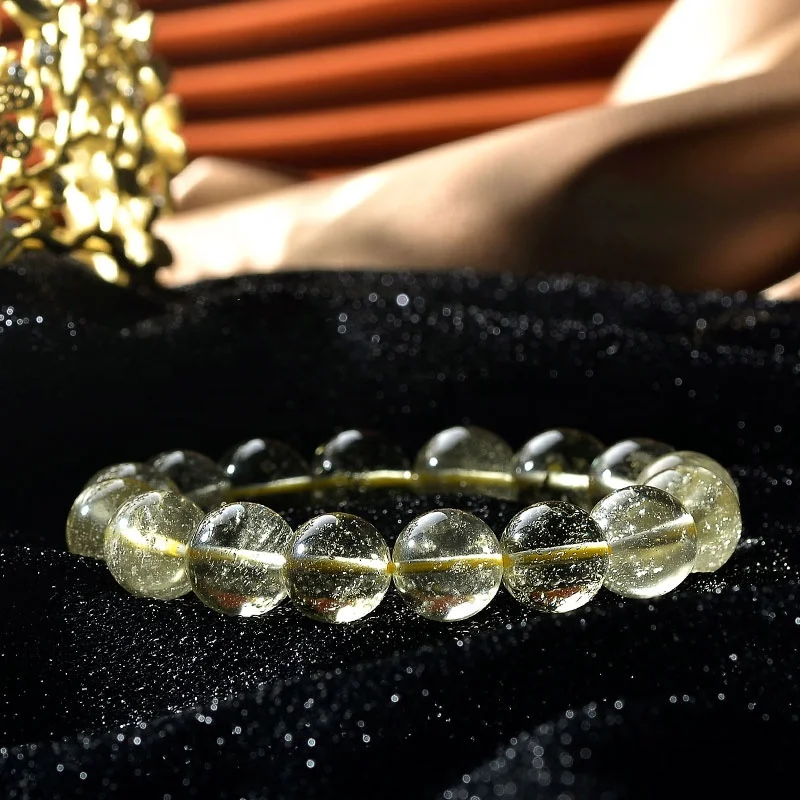ArthurGem Genuine Rare Libyan Desert Glass Bracelets Natural Healing Libyan Meteorite Glass Bracelets for Women Men