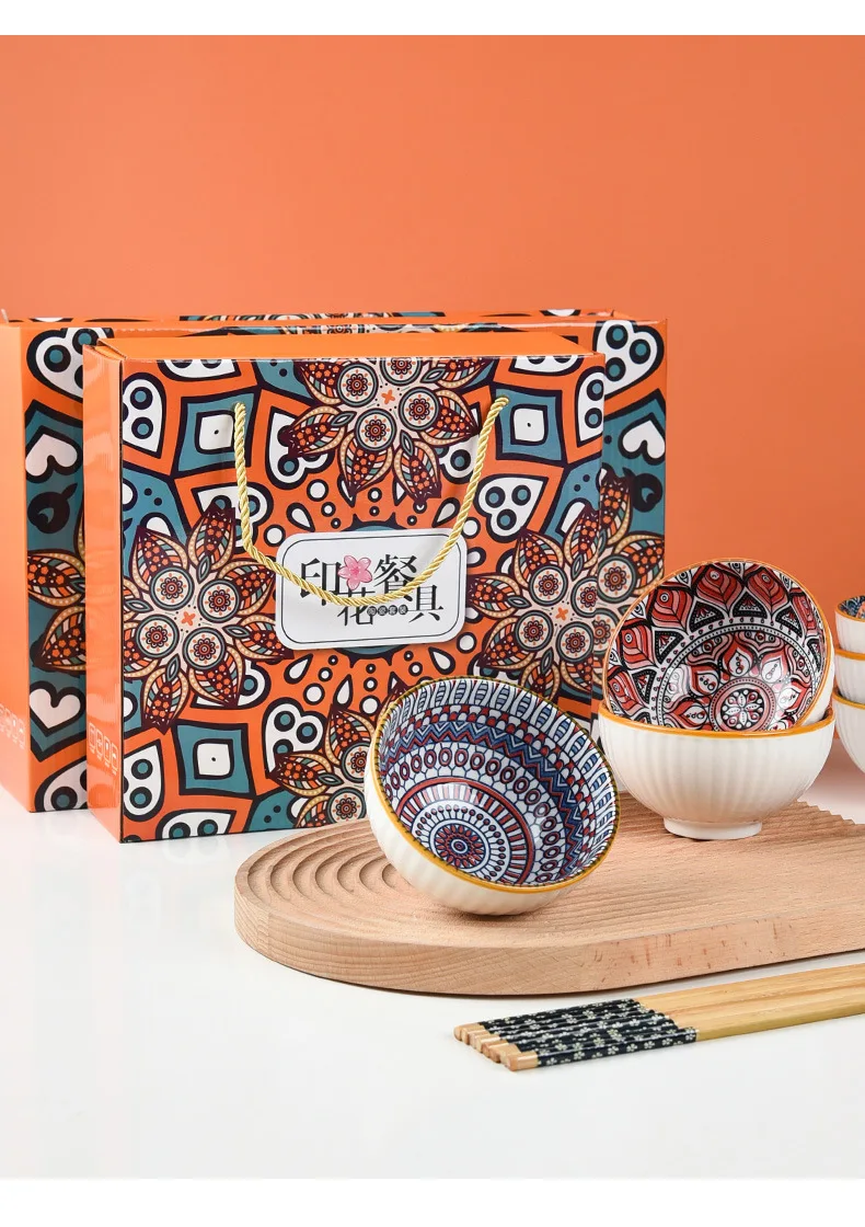 Gift Box Porcelain Serving Bowls Decorative Ceramic Soup Bowl