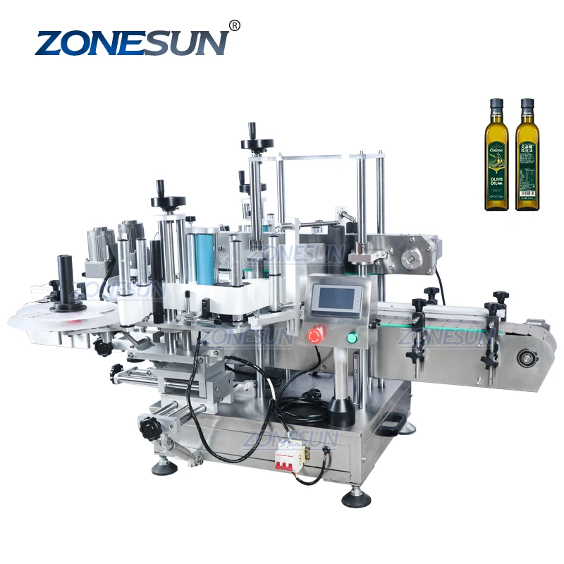  ZONESUN ZS-TB300M автоматическая наклейка плоская бутылка двусторонняя маркировочная машина для квадратных