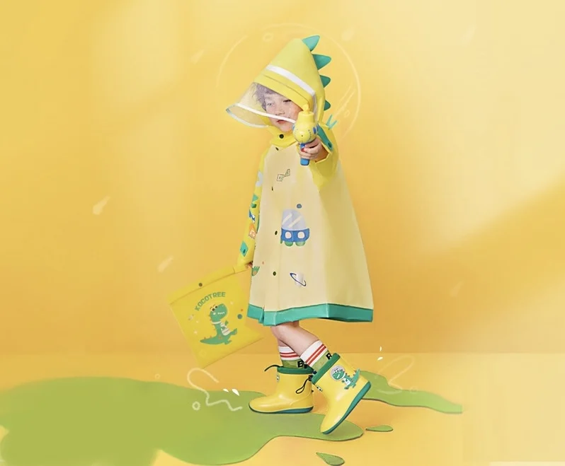 Cartoon Unisex Waterproof Polyester Children Girls Short Rain