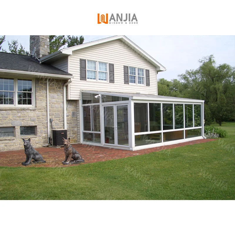 Industry Leader New Arrival Glass House Conservatory Villa Exterior Four Seasons Room Aluminum Sunroom Soundproof Sunroom
