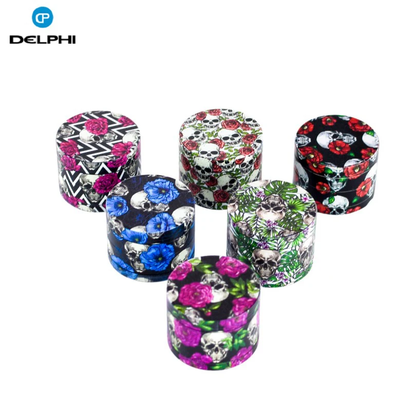 New Arrival 4 layer 50mm Rose  COOL Printing Herb Grinder Grinder Mill Herbal Herb Tobacco Grinder Smoking accessory