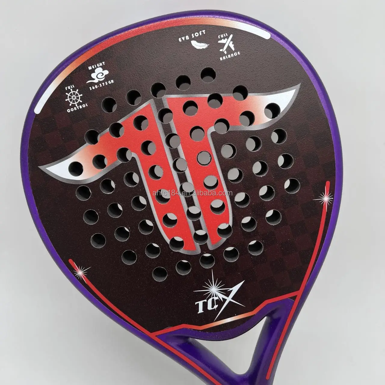 Good hand feeling & esily control Quality Professional   UD(Fiberglass+Carbon)    Paddle Racket For Beginners with Factory Price