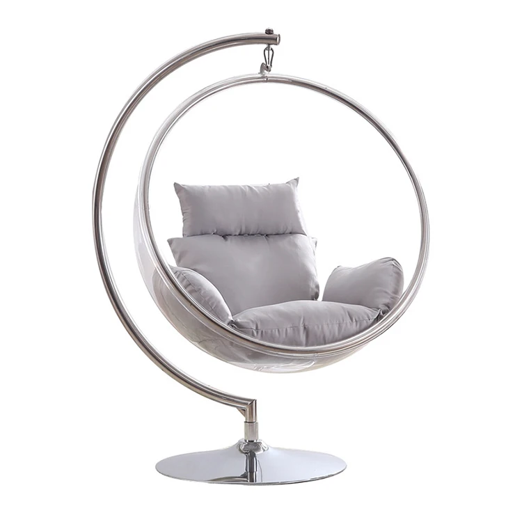Egg-Shaped Luxury furniture Floor Stand Type Globe Type Hanging swing single Chain Type acrylic Bubble Chair living room modular