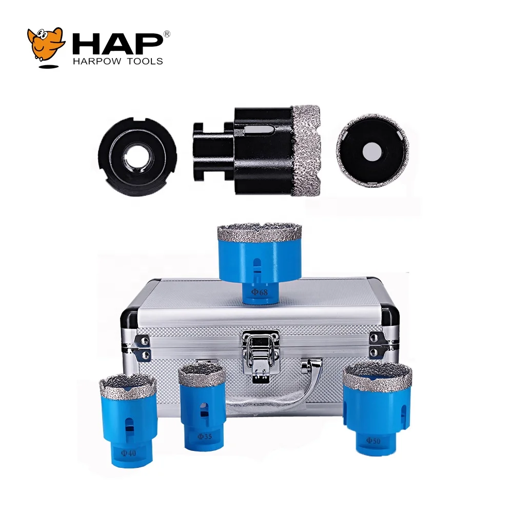 Hole Drilling Kit 4PCS Diamond Core Drill Bit Kit In Aluminium Case For Brick Wall Asphalt Reinforced Concrete