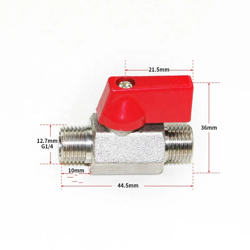 Polished copper brass internal external M-F mini ball valves,BSPT Thread valogin chrome plated forging manual ball valve