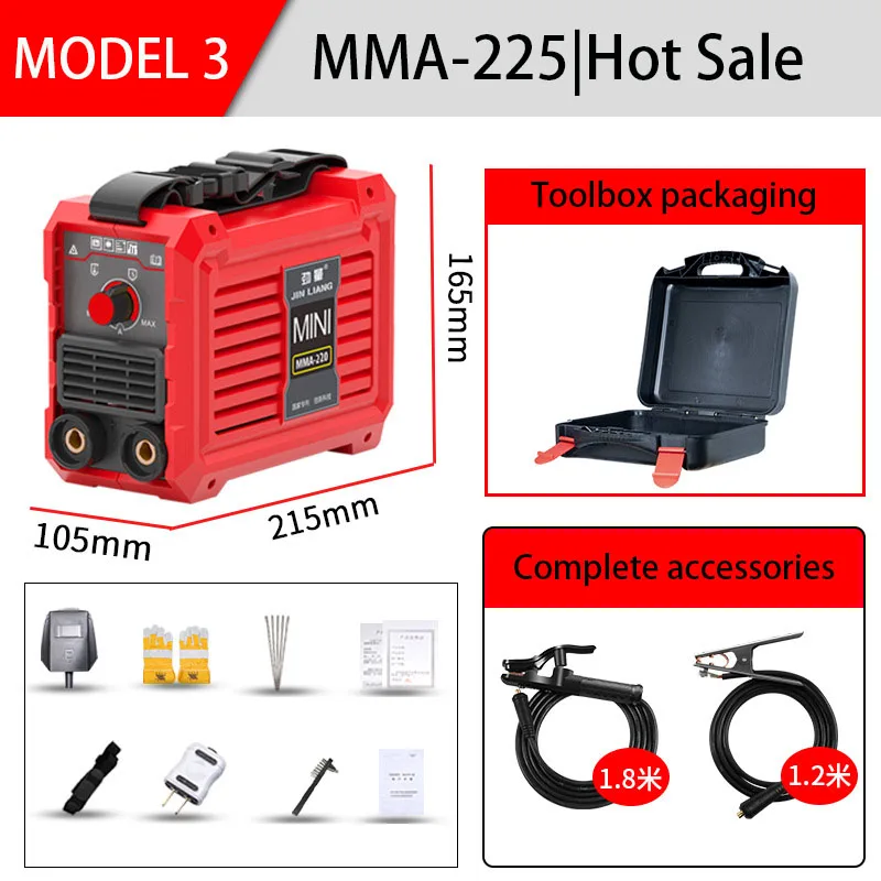 Power Tools Mini Electric Welder MIG/MMA/TIG/Arc Igbt Inverter 225/250A Esab Ac Dc Copper Wire Welding Machine For Home