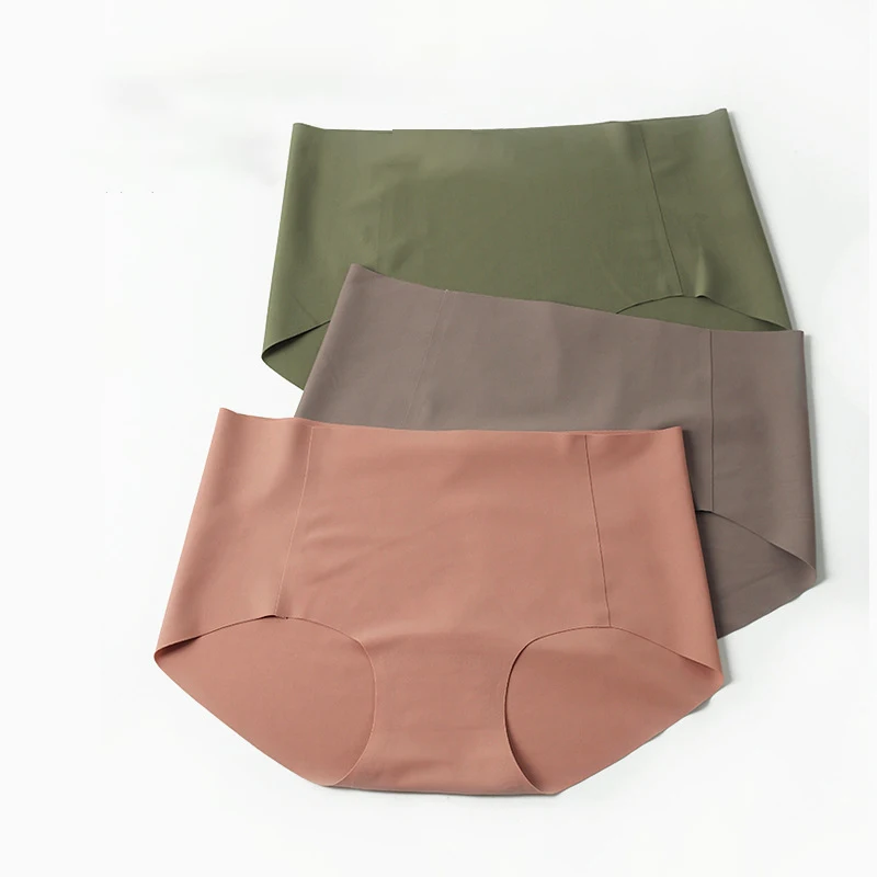 OEM ODM Custom Logo Comfortable Seamless Soft Silk Women Brief Underwear Anti-bacterial Multiple Colors Panties for Daily Life