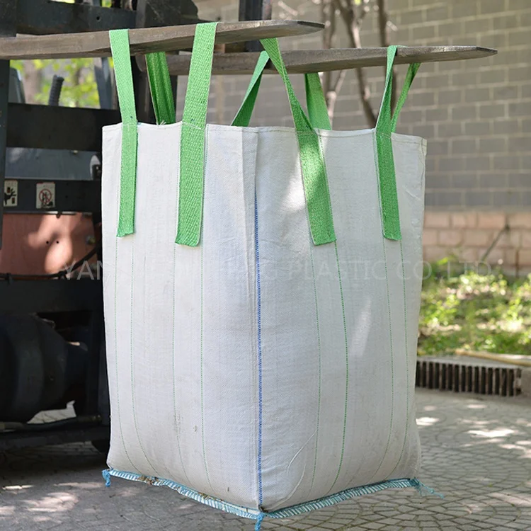 heavy 1500kg 1800kg flexible fibc big jumbo special fiber waste container bags anti-leakage forklift loops for packing concrete
