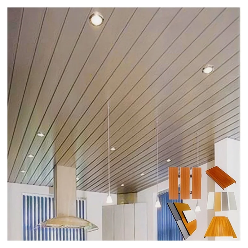 Customized Modern Metal Ceilings Living Room G-Shaped Hooked Aluminum Alloy Buckle Strip Buckle Plate Heat Insulation Ceiling