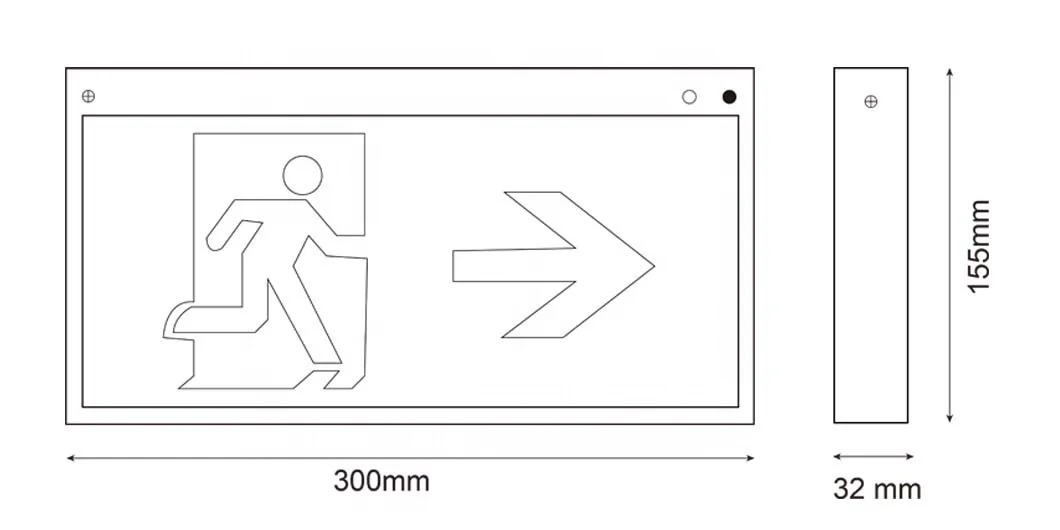 Customize Maintained More than 3hours Li-ion battery 7.4V/2.0Ah  LED Fireproof Light emergency exit signs