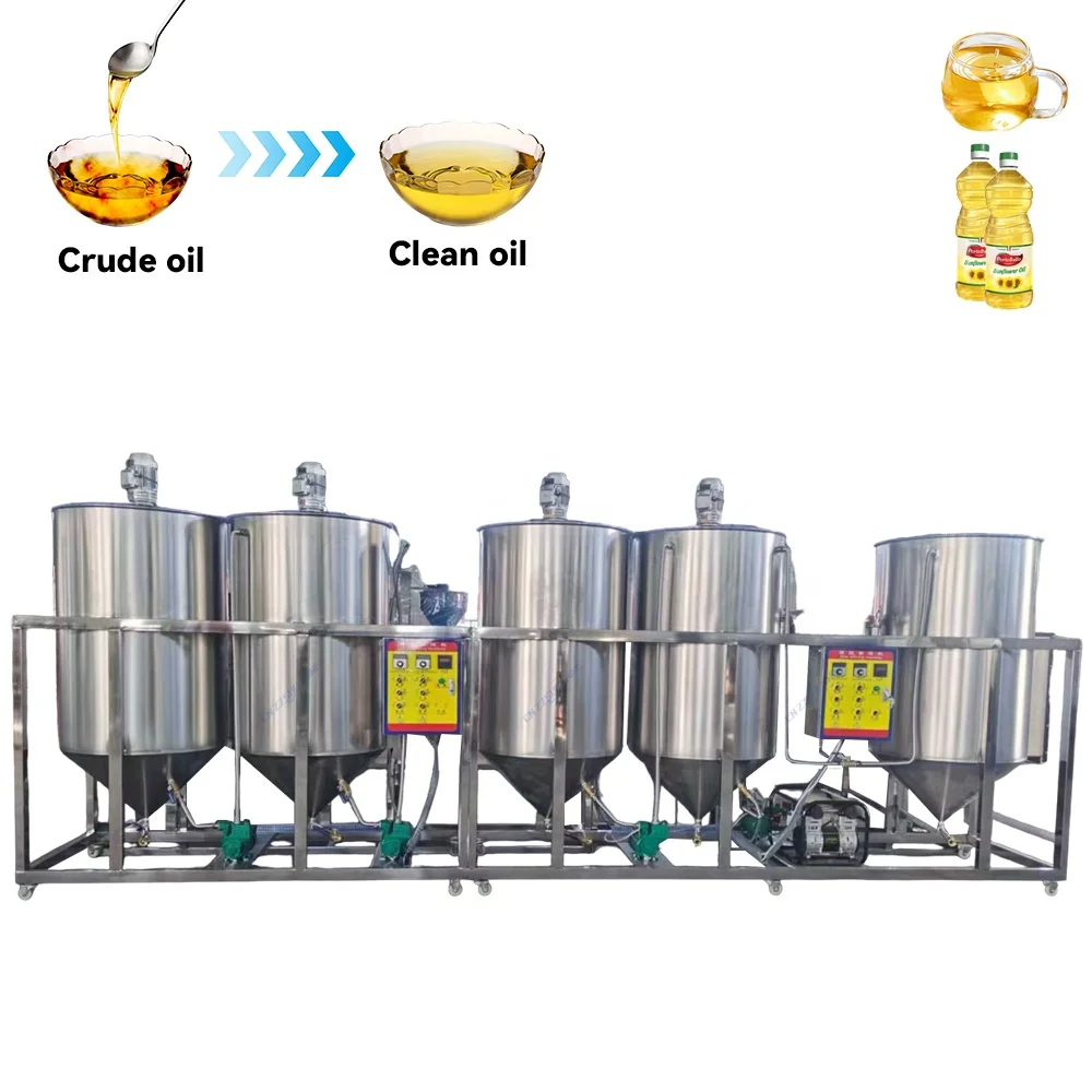 Small Cooking Oil Refinery Machine Sunflower Oil Deodorization Refinery Machine Oil Refining Pressing Machine Good Price