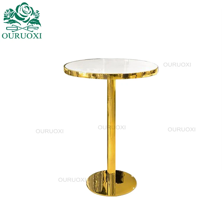 High tempered glass top gold stainless steel modern cocktail table for sale