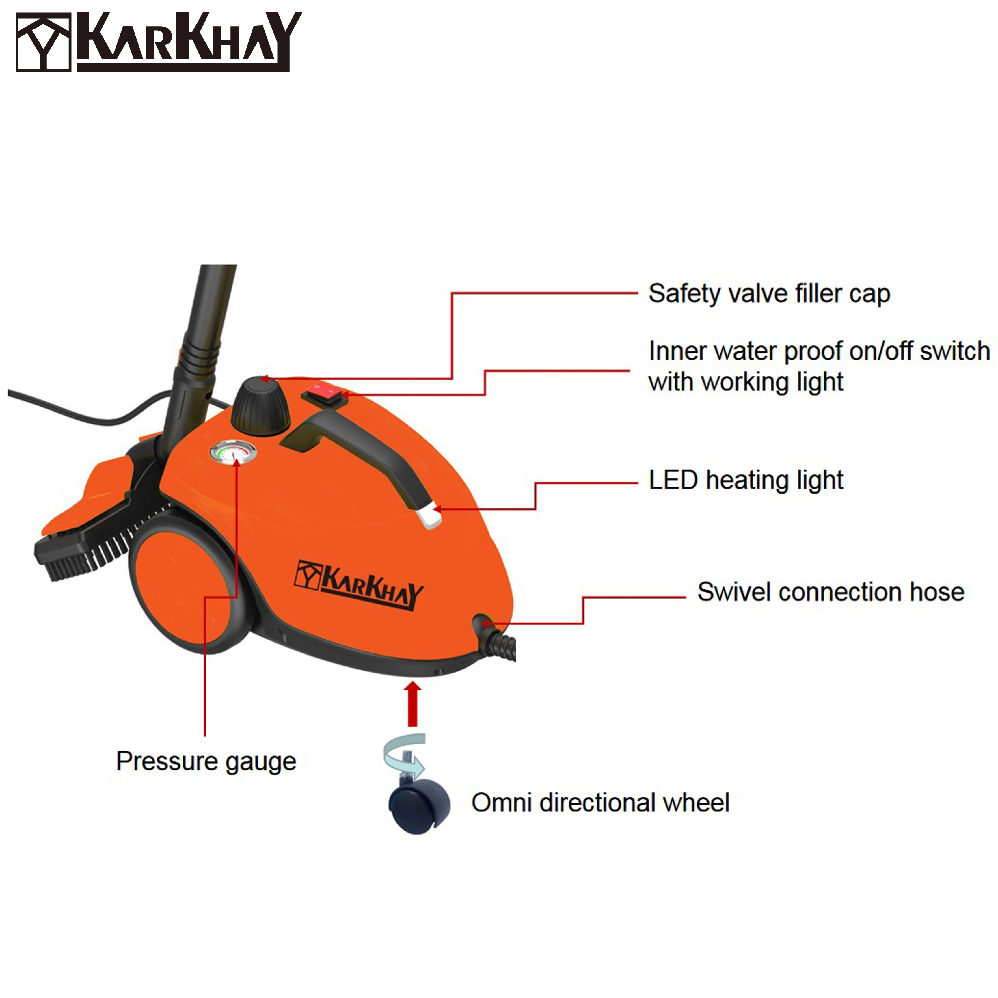 KS-2.3M heavy duty pressurized steam cleaner steam machine