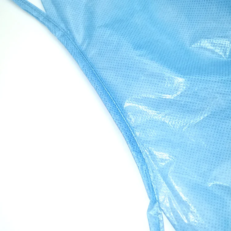 Blue Isolation Gown Knitted Cuff Surgical Gown Long Sleeve Medical Protective Clothing