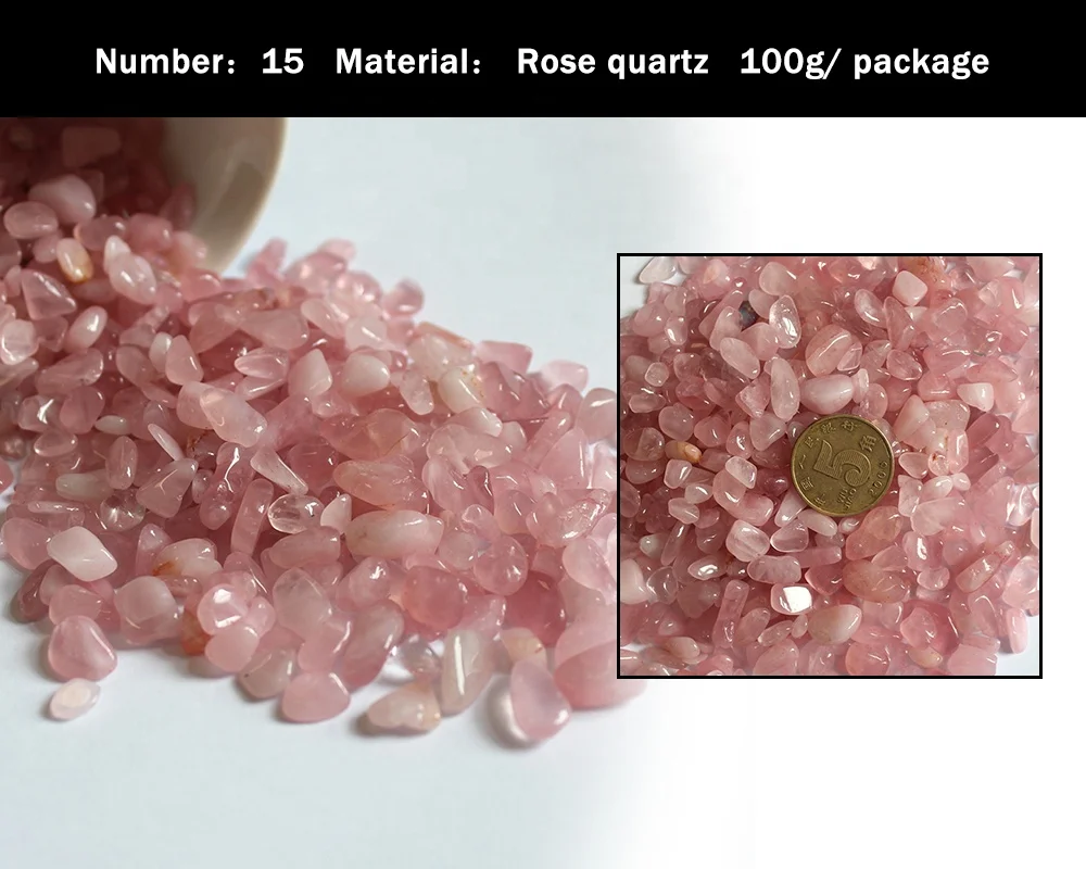 
Natural crystal gravel Tumbled stone quartz macadam Rose quartz crystal Crushed Stone decoration 