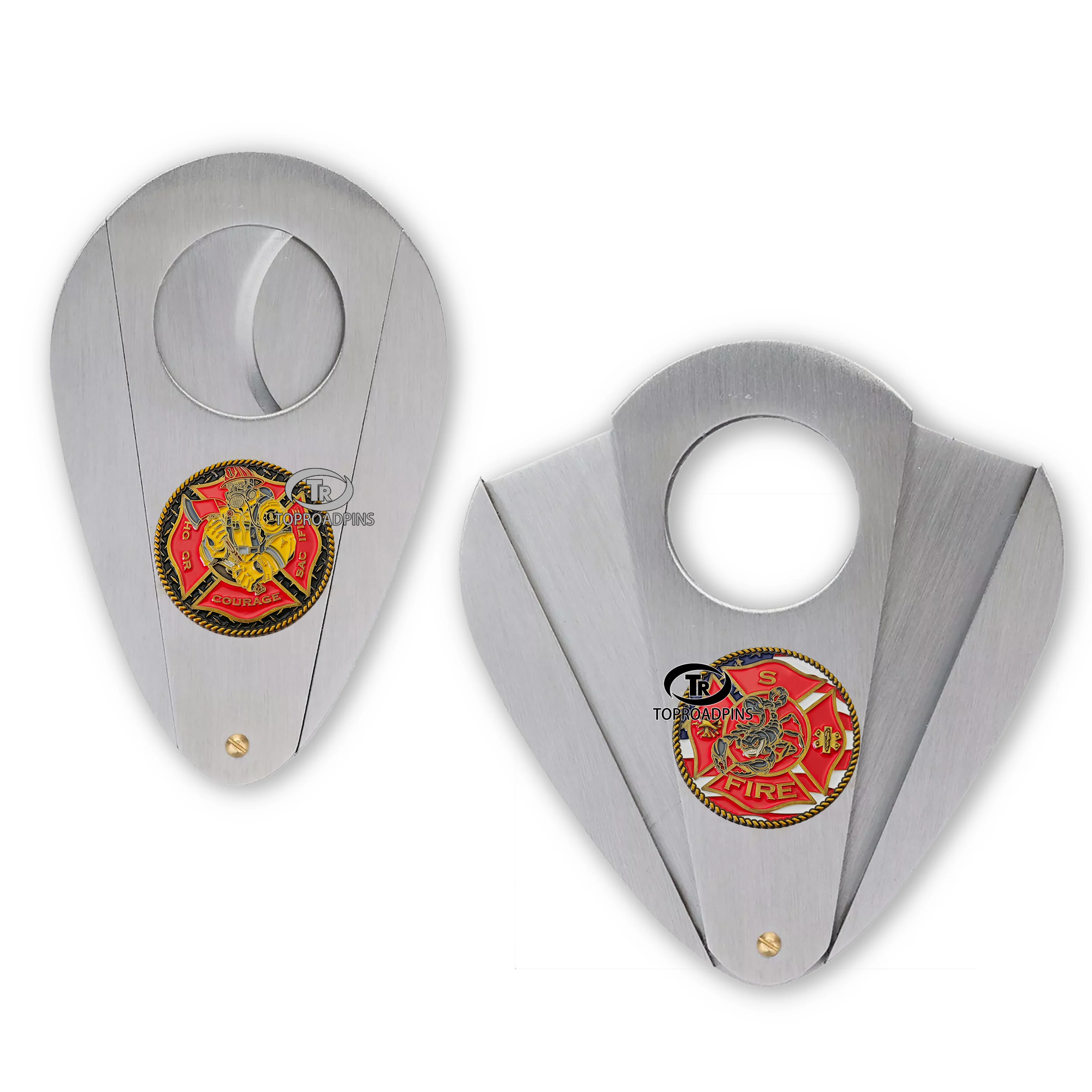 Custom Ring Sharp Logo Mini Stainless Steel Metal Cutter Ez Splitter Cigar Cutter