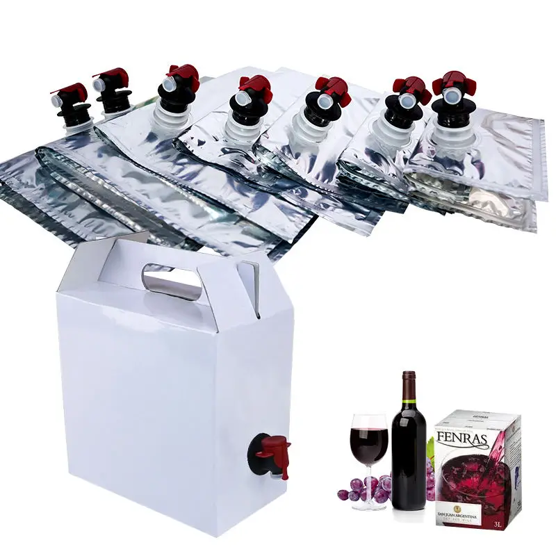 Waterproof Plastic Strong Seal Packaging Bag Aluminum Foil Soup Drink Liquid Stand Up Pouch Bag In Box Bags Wine 20 Liter