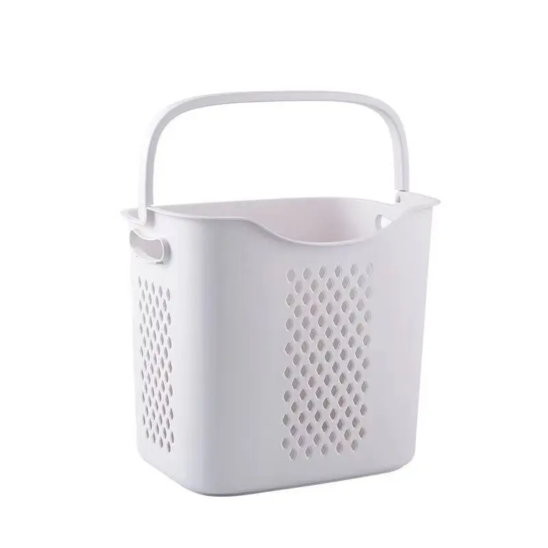 Bathroom Hanger Dirty Clothes Basket Floor  Mobile Vertical  Storage  Coat  Hanger Hanging Storage Shelf with Two Laundry Basket