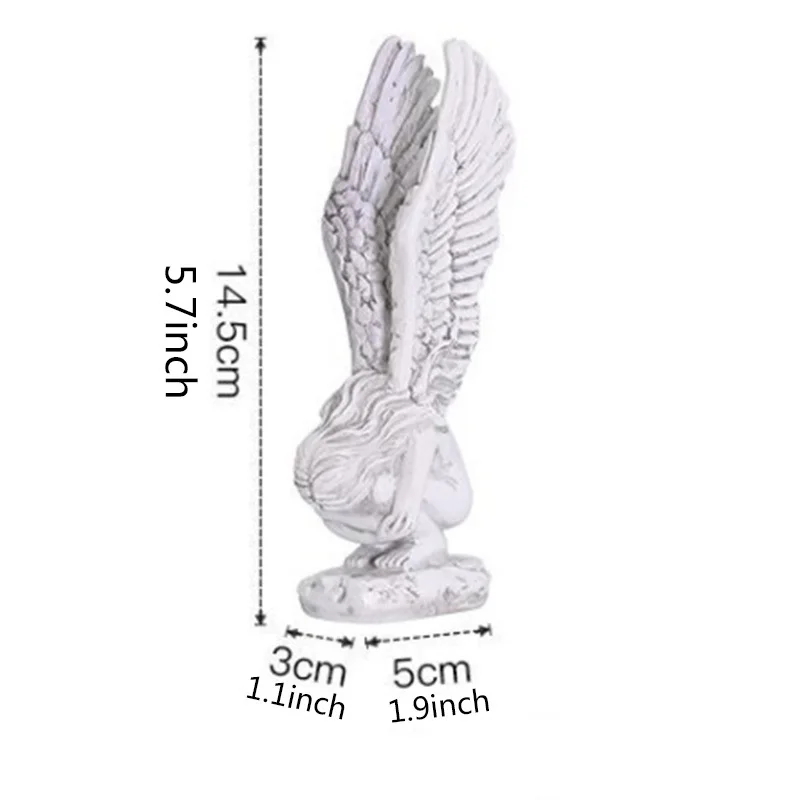 Fengzhi Factory Modern Simple Wind Resin Crafts Salvation Winged Angel Sculpture Creative Desktop Small Decoration