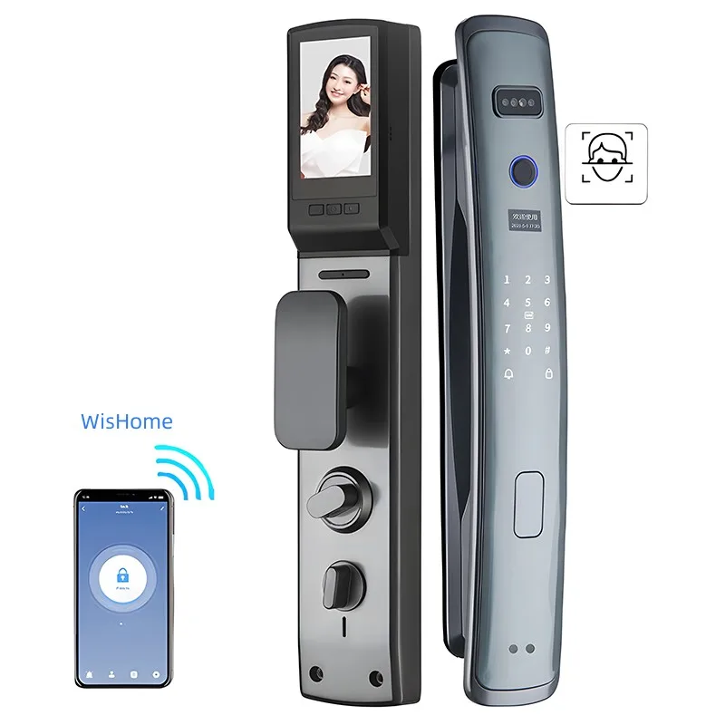 Going high quality keyless password waterproof outdoor biometric fingerprint smart door lock with camera face recognition