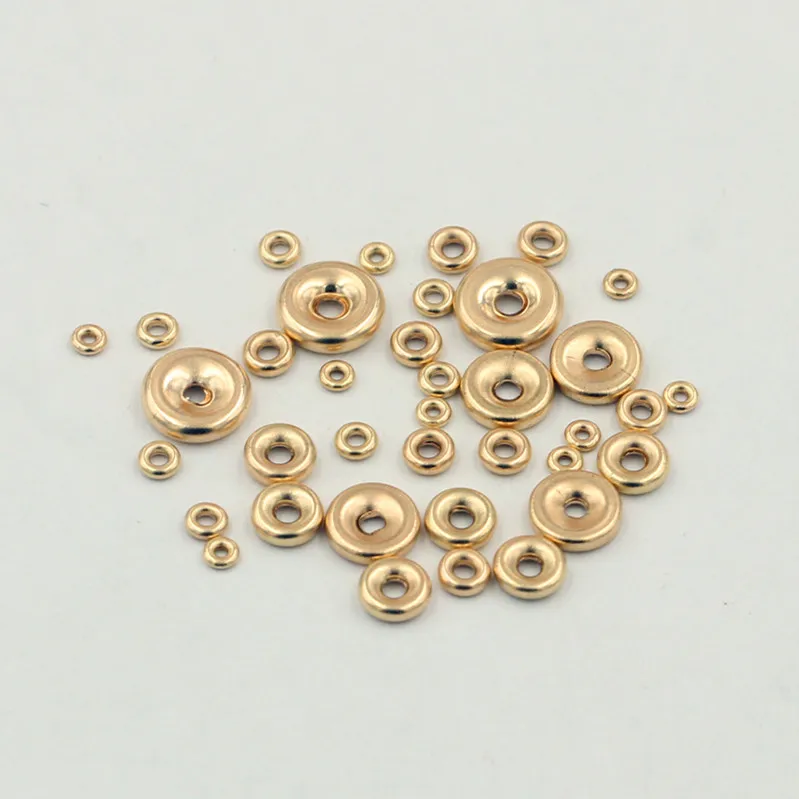 14K Gold Filled Jewelry loose beads Flat Round Gold Spacer Beads for Jewelry Making