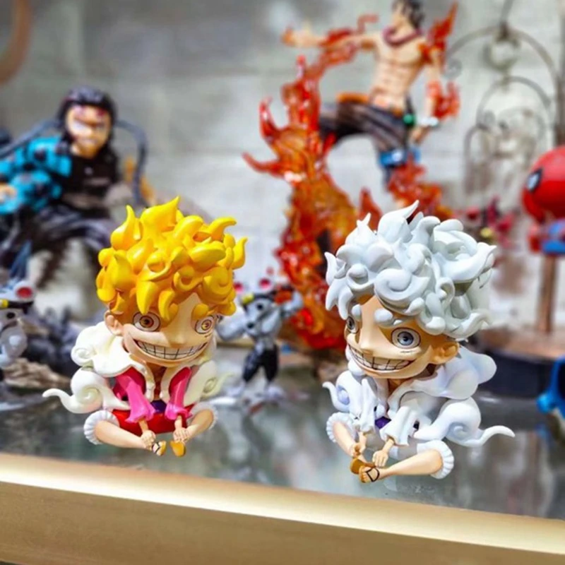 12.5cm Anime one pieces Q version Sun God Nika Gear 5 Monkey D Luffy action figure PVC statue model toy for gifts