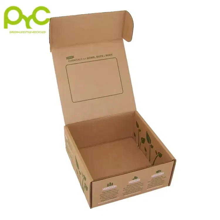 Hot Sale Recycled Kraft Paper Corrugated Carton Shipping Packaging outdoor Mailer Box  Lingerie Clothes Cosmetics box with logo