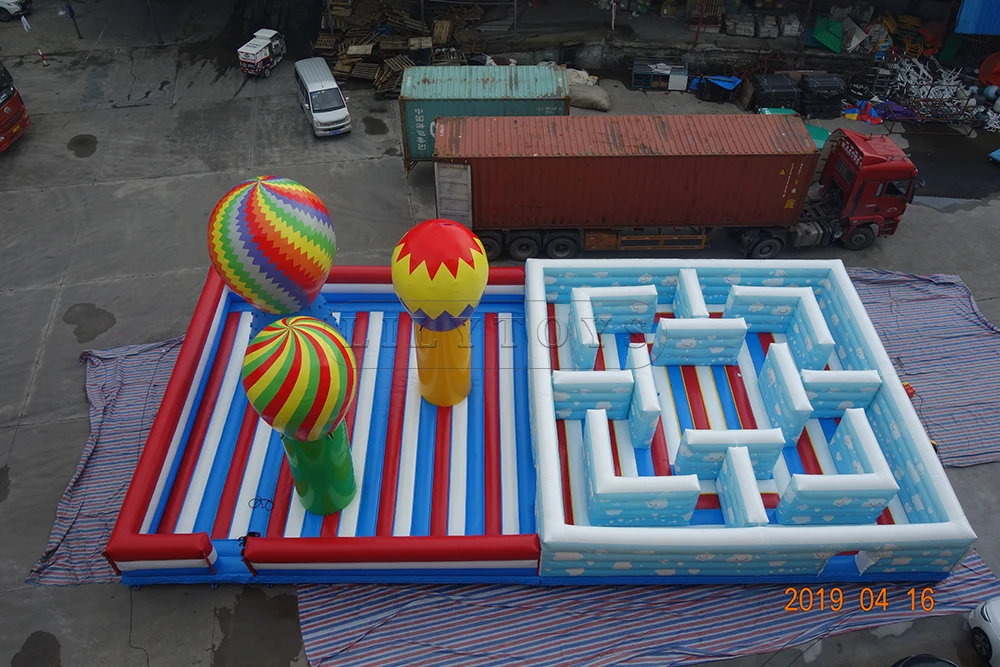 inflatable obstacle course indoor playground outdoor amusement park equipment inflatable fun city