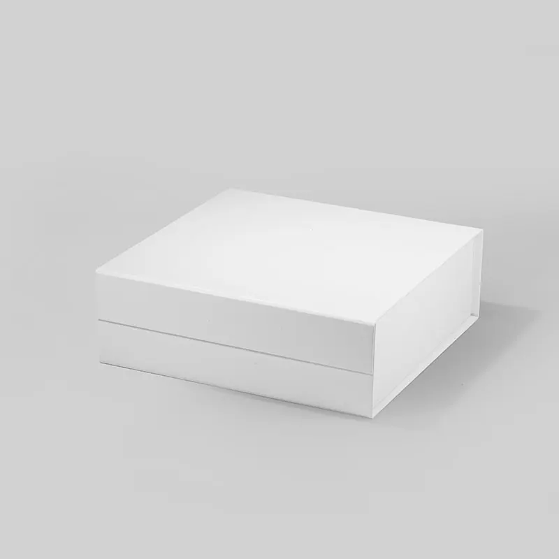 Custom printed in stock white square magnetic closure folding bridesmaid gift box