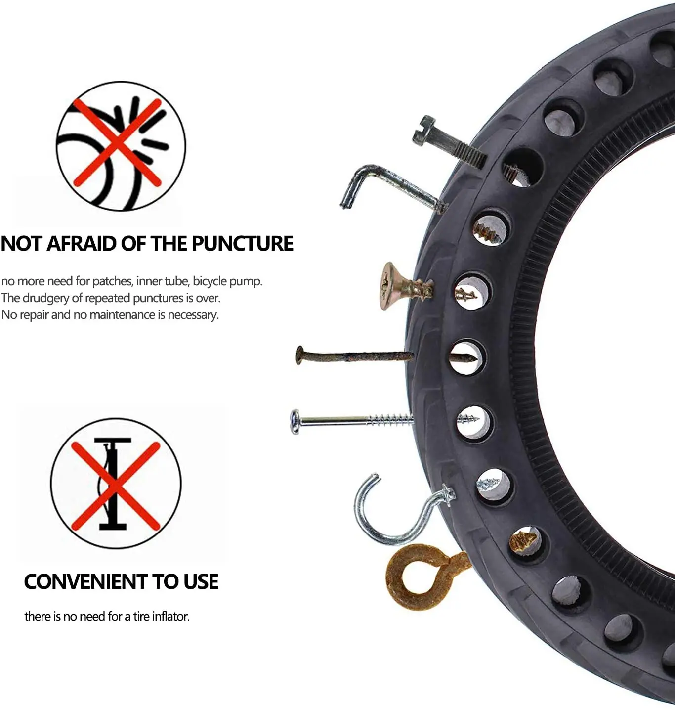 8 1/2x2 Honeycomb Solid Tire Escooter 8.5 Inch Explosion-proof Non-Pneumatic Tyre For Xiaomi M365 Pro 1S Electric Scooter Wheel