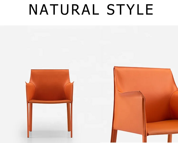 New Design Saddle Leather Upholstery Restaurant Chairs Restaurant Furniture with Arm