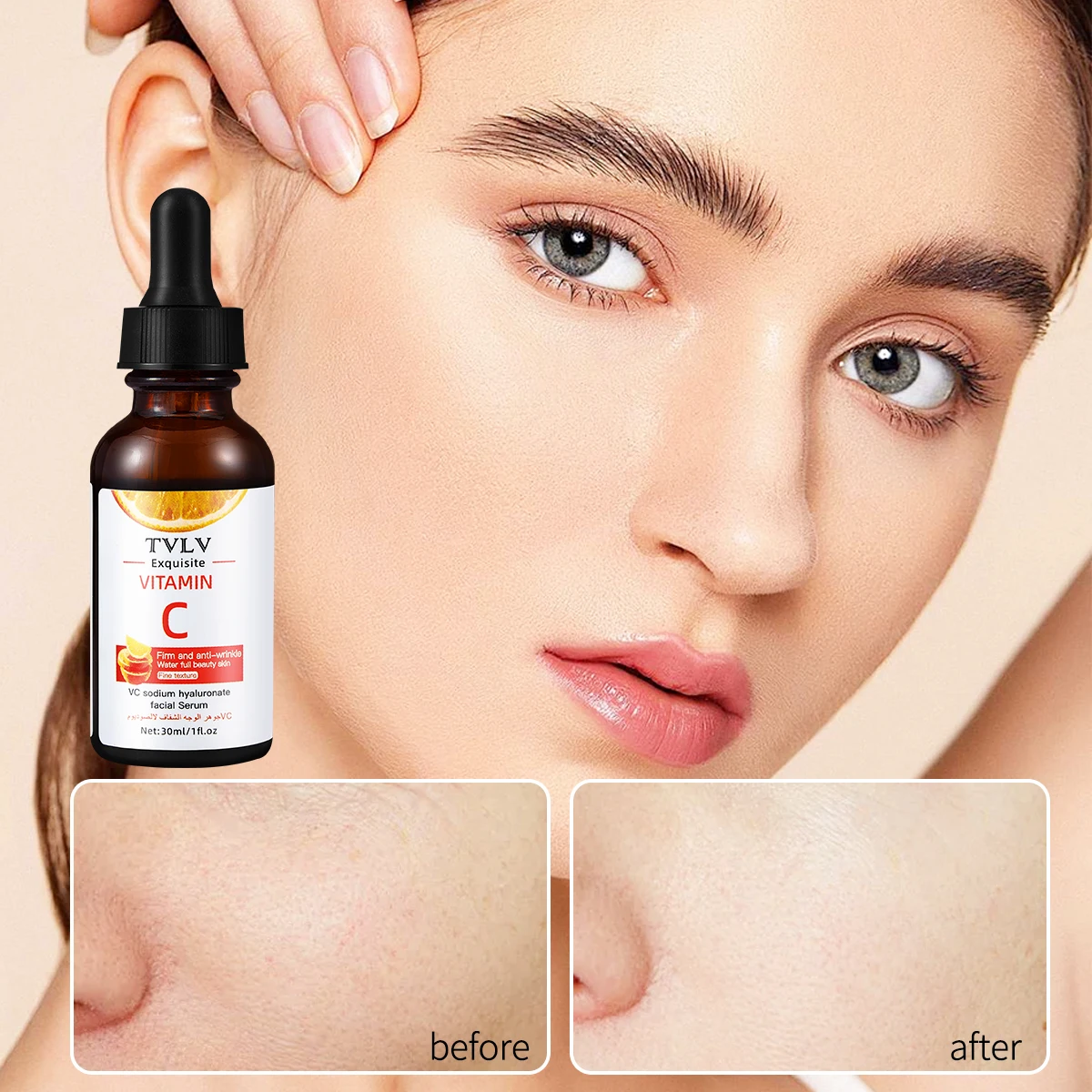 TVLV High Quality Skin Care Hydrating Moisturizing Brightening Anti Aging Wrinkle Serum Hyaluronic Acid Vitamin C Face Serum Set