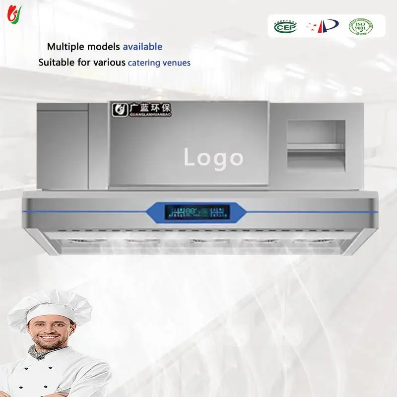 ISO9001 Certified Cooking Smart Range Hood Over 98% Smoke Remove Rate for Commercial Kitchen 3500CMH