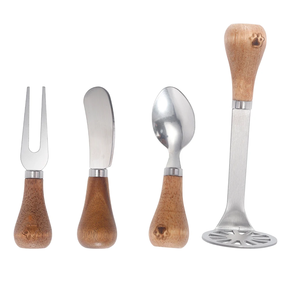 4 шт., набор разбрасывателей ножей из нержавеющей стали с деревянной ручкой