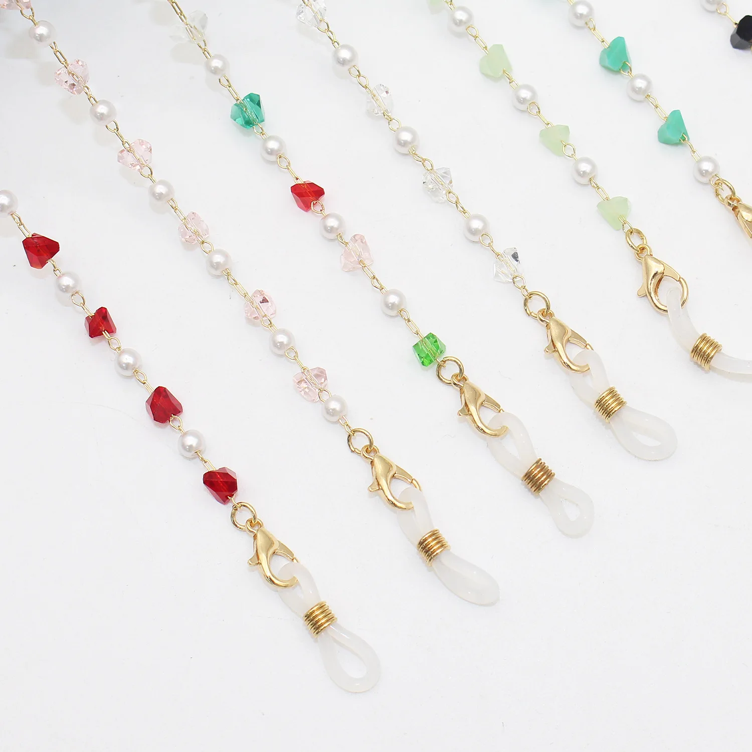 Manufacture Direct Supply brass metal chain sunglasses Chain Women stone Crystal Glasses Cord Gold plated Eyeglass Chain