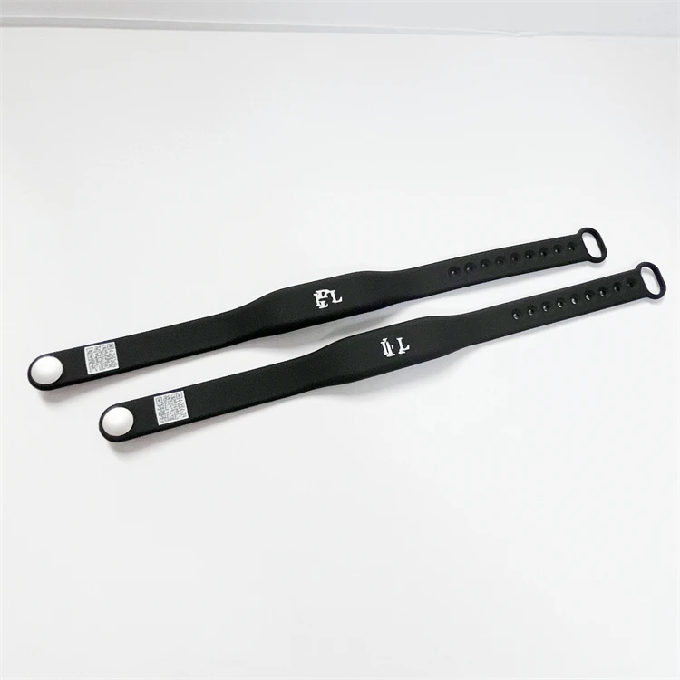 QR Code Printed Low Frequency 125KHZ Read Only Rfid Em4200 Bracelet Silicone Waterproof