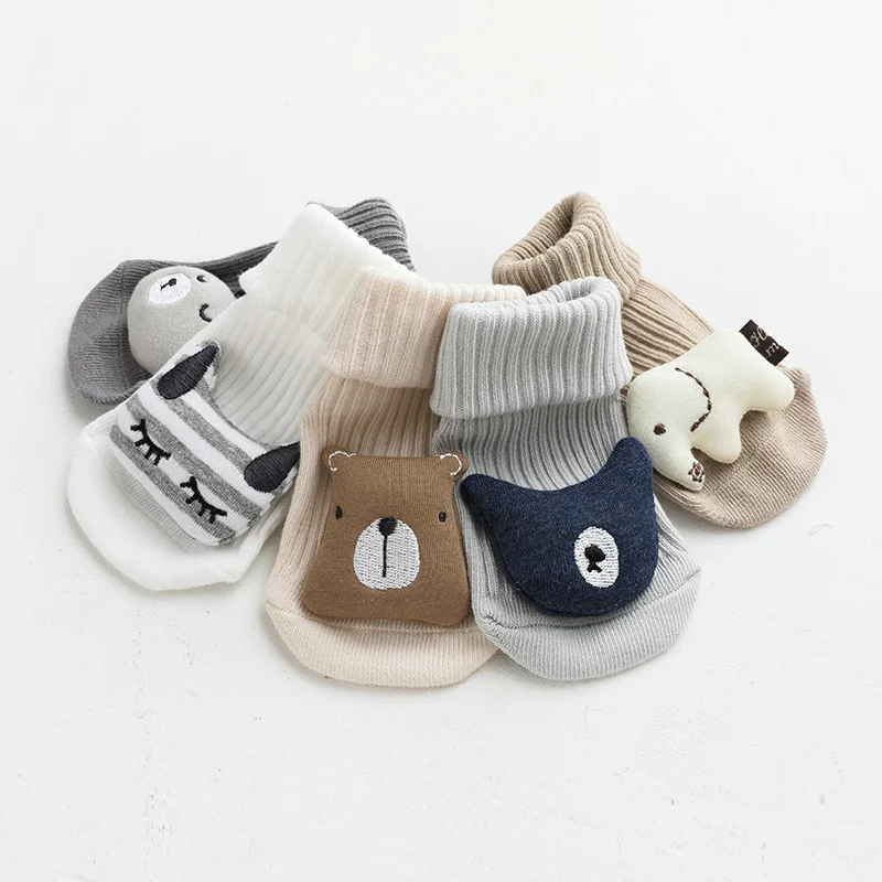 3D Cute Cartoon Baby Accessories Stocking Cotton Gripper Socks Warm Knitted Kids Socks Toddler Anti Slip Floor Socks