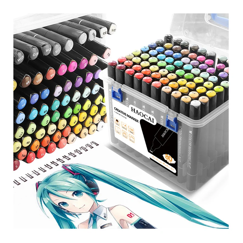 
Customizable Packaging And Logo Round Penholder 80 Colors Alcohol Markers Wholesale Marker Pen Price Marker Pen Pens Set 