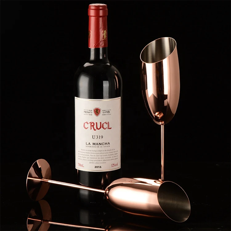 Best Selling 200Ml Party Champagne Glasses & Flutes Stainless Steel Retro Wedding Goblet Red Wine Glasses