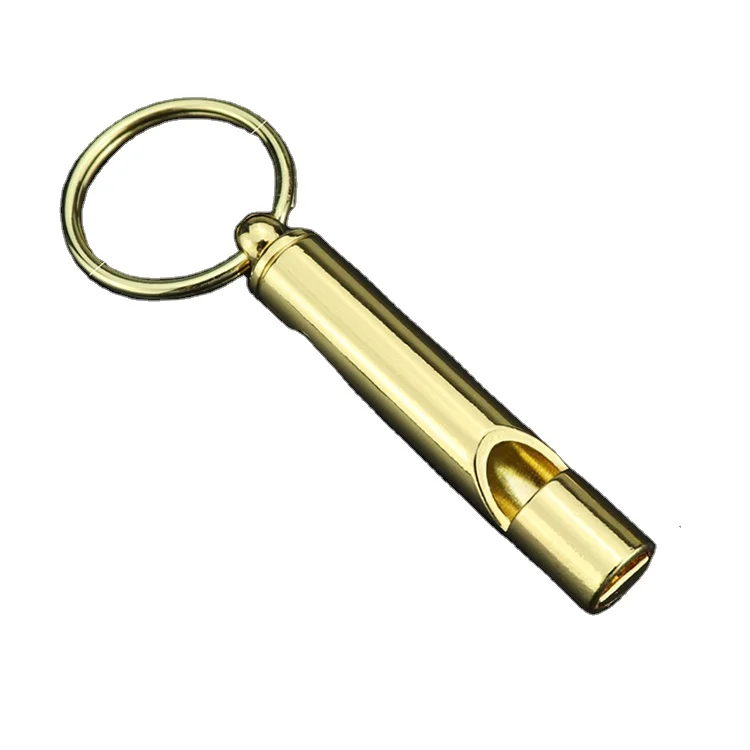 metal survival outdoor whistle metal key chain logo keyrings