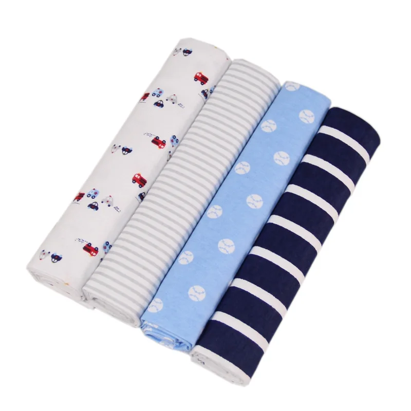 cotton flannel Baby Swaddle Blanket Unisex Swaddle Wrap 4pcs/set newborn Receiving Blanket set
