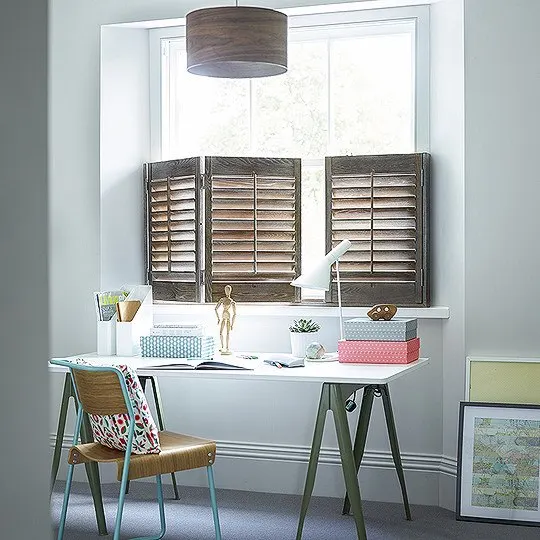 Interior Wood PVC Window Plantation Louver Shutter Jalousie