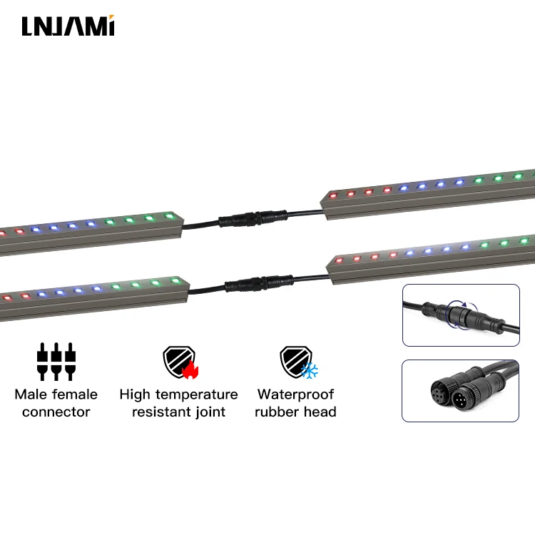 LNJAMI DMX IP65 Waterproof Linkable LED Linear RGB Facade Light For Outdoor Building Landscape