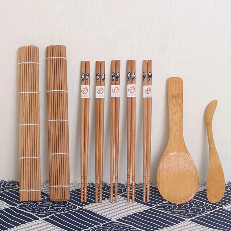 Including 2 Sushi Rolling Mats 5 Pairs Chopsticks 1 Paddle 1 Spreader Beginner Bamboo Sushi Making Kit