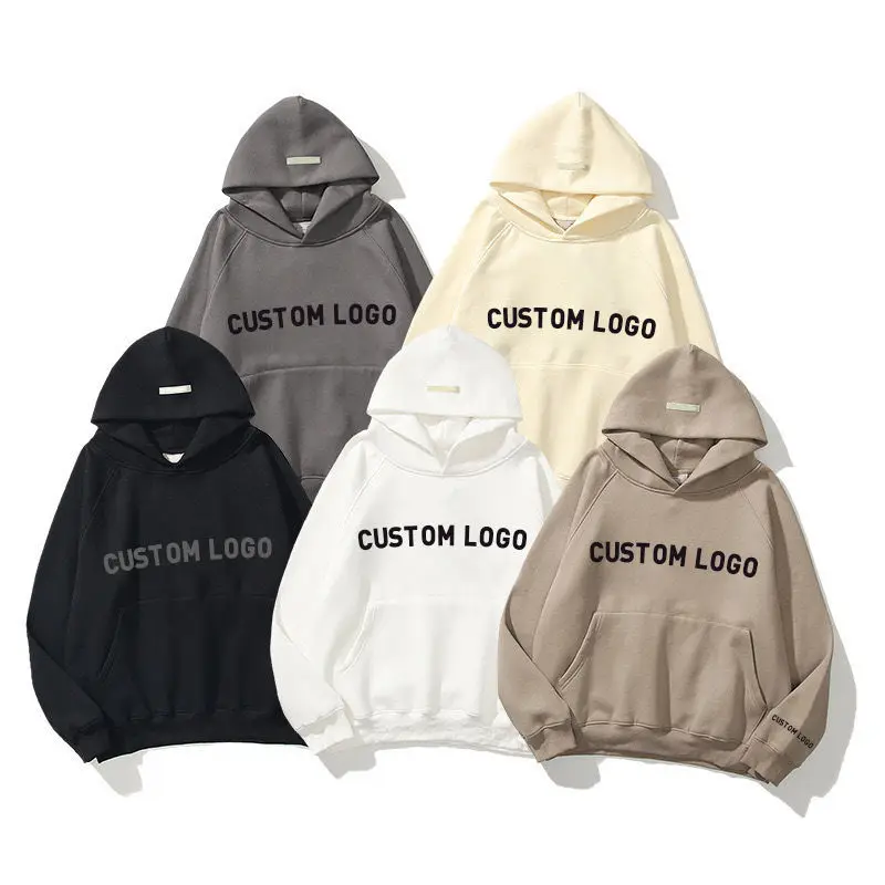 high quality essential double line chest letter sweater men loose jacket hooded for men