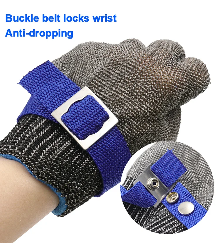 Cut Resistant Durable Rustproof Butcher Cutting Protection Stainless Steel Mesh Metal Wire Gloves