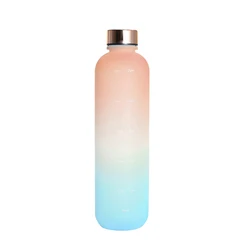 Durable BPA Free Non-Toxic for Home Fitness Gym Sports 32oz 1Liter Water Bottle with Time Marker